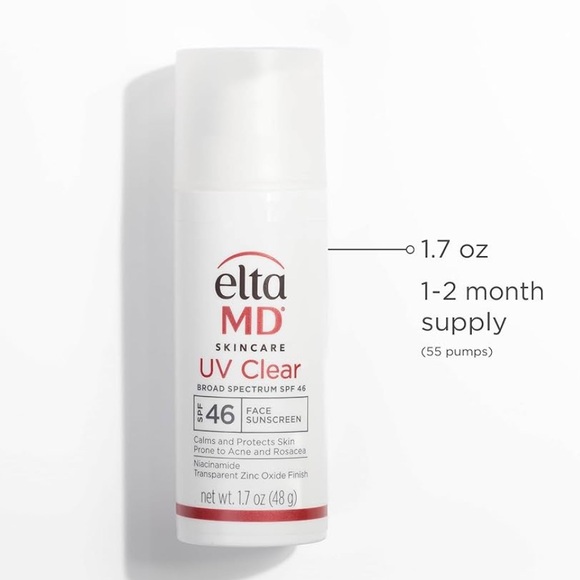 EltaMD UV Clear Face Sunscreen SPF 46, Oil-Free Sunscreen with Zinc Oxide - Picture 2 of 6